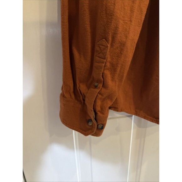 BIG & TALL CQR Men’s Flannel Button Up Shirt Rust Orange 3XLT GUC - Picture 12 of 14
